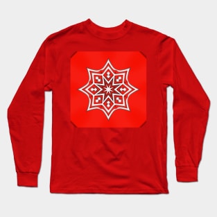 Bright Red Kaleidoscope Pattern (Seamless) 23 Long Sleeve T-Shirt